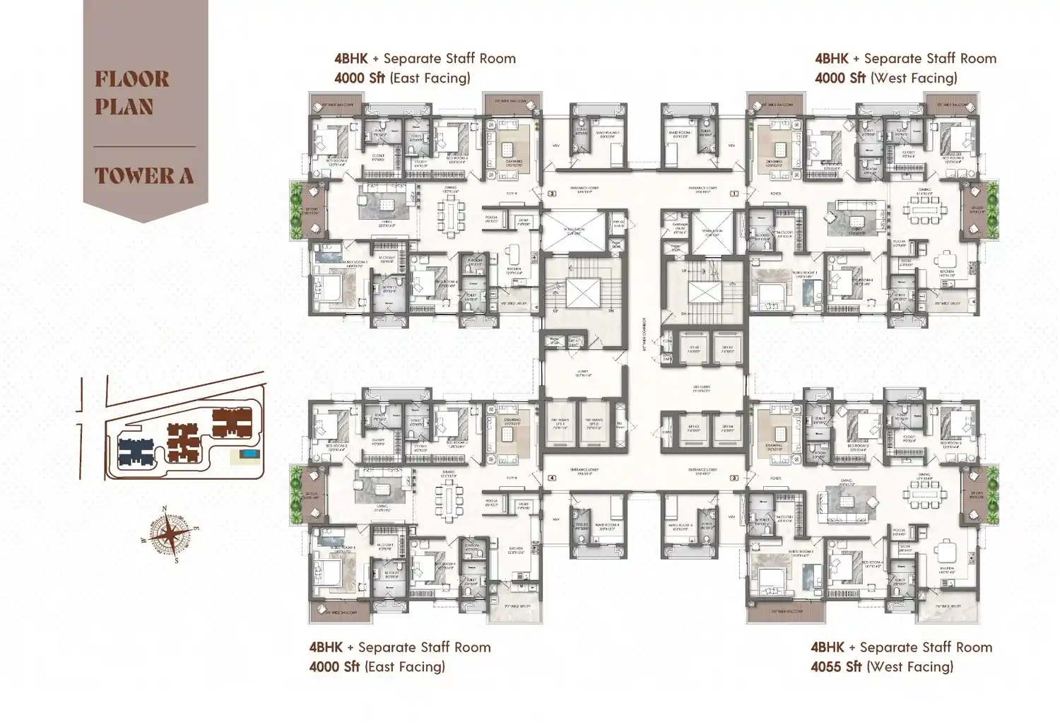 Mittal Sun City Road 4 BHK premium floor plan