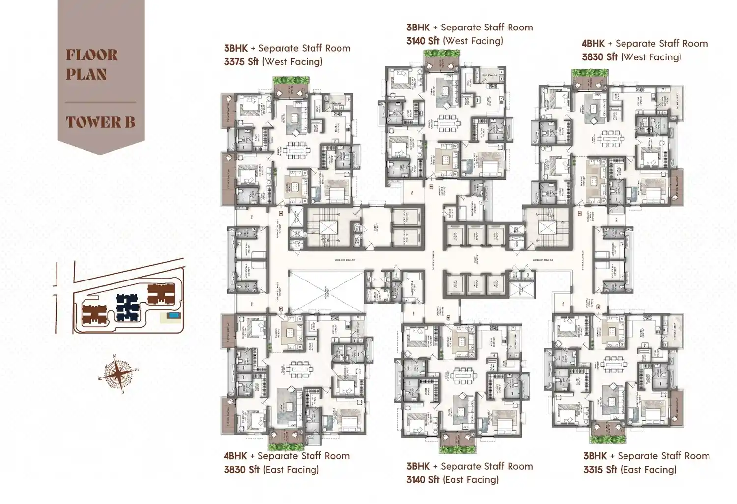 Mittal Sun City Road 3 BHK floor plan