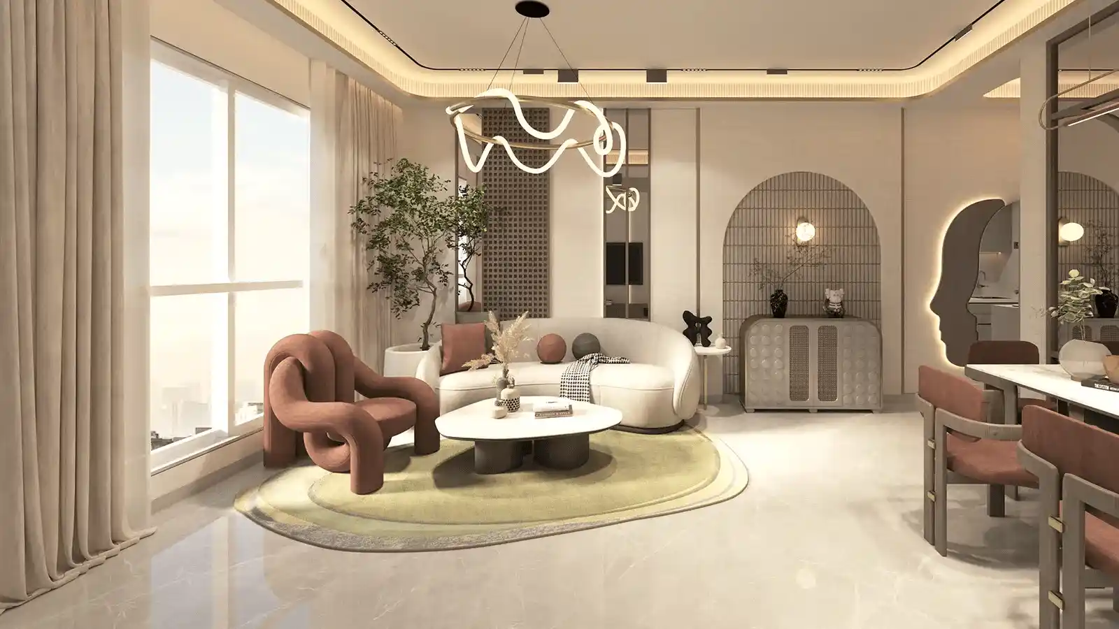 Mittal Sun City Road spacious living room design